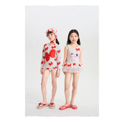 IRIS KIDS Ribbon Swimming Set — girls one-piece swimsuit and cap, product photo 4 of 10