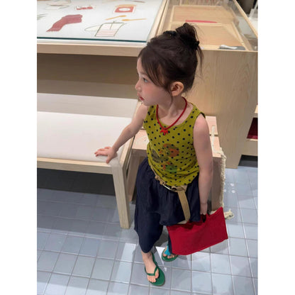 IRIS KIDS Olive Dream Set — kids polka dot top and pants outfit, product photo 6 of 10