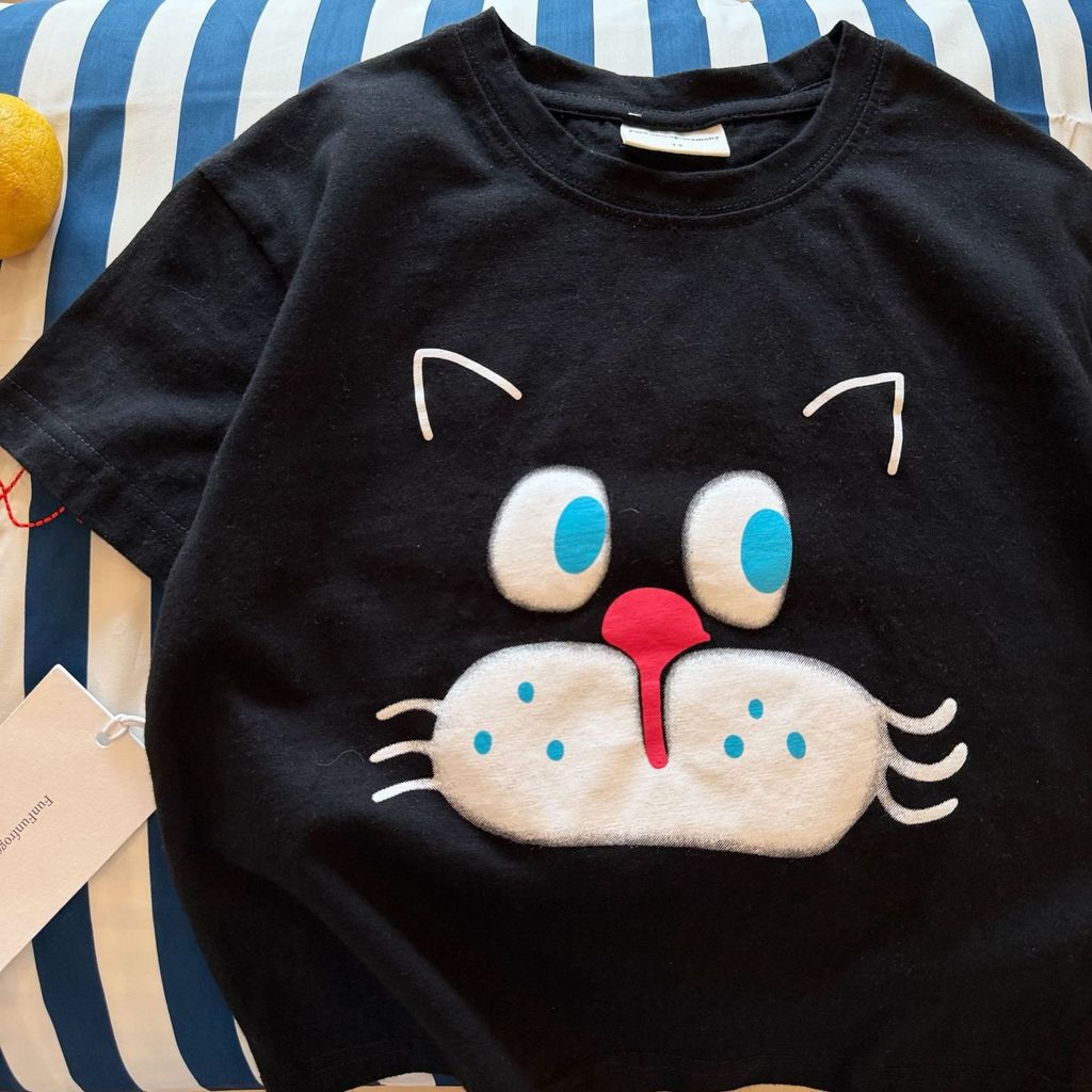 IRIS KIDS Midnight Kitty Tee — kids cat-print t-shirt, product photo 1 of 5