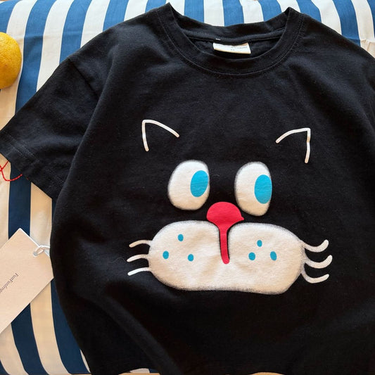 IRIS KIDS Midnight Kitty Tee — kids cat-print t-shirt, product photo 1 of 5