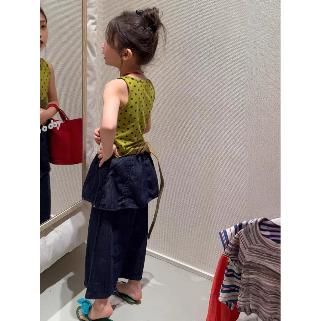 IRIS KIDS Olive Dream Set — kids polka dot top and pants outfit, product photo 5 of 10