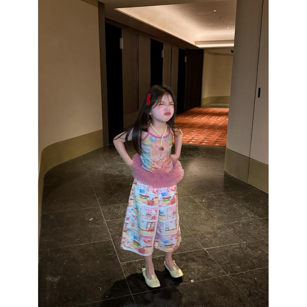 IRIS KIDS Cute Cartoon Set — kids pink top and printed pants, product photo 4 of 10