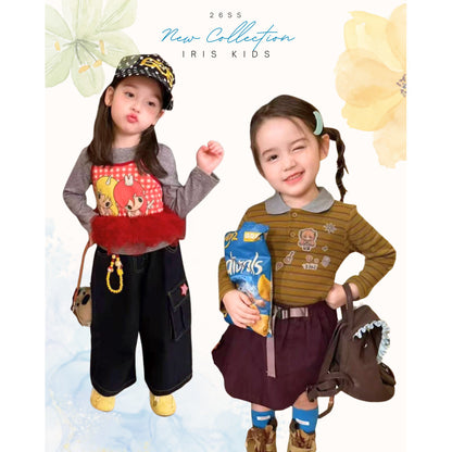 IRIS KIDS Cherry Picnic Set — girls shirt, vest and jeans outfit, product photo 1 of 6