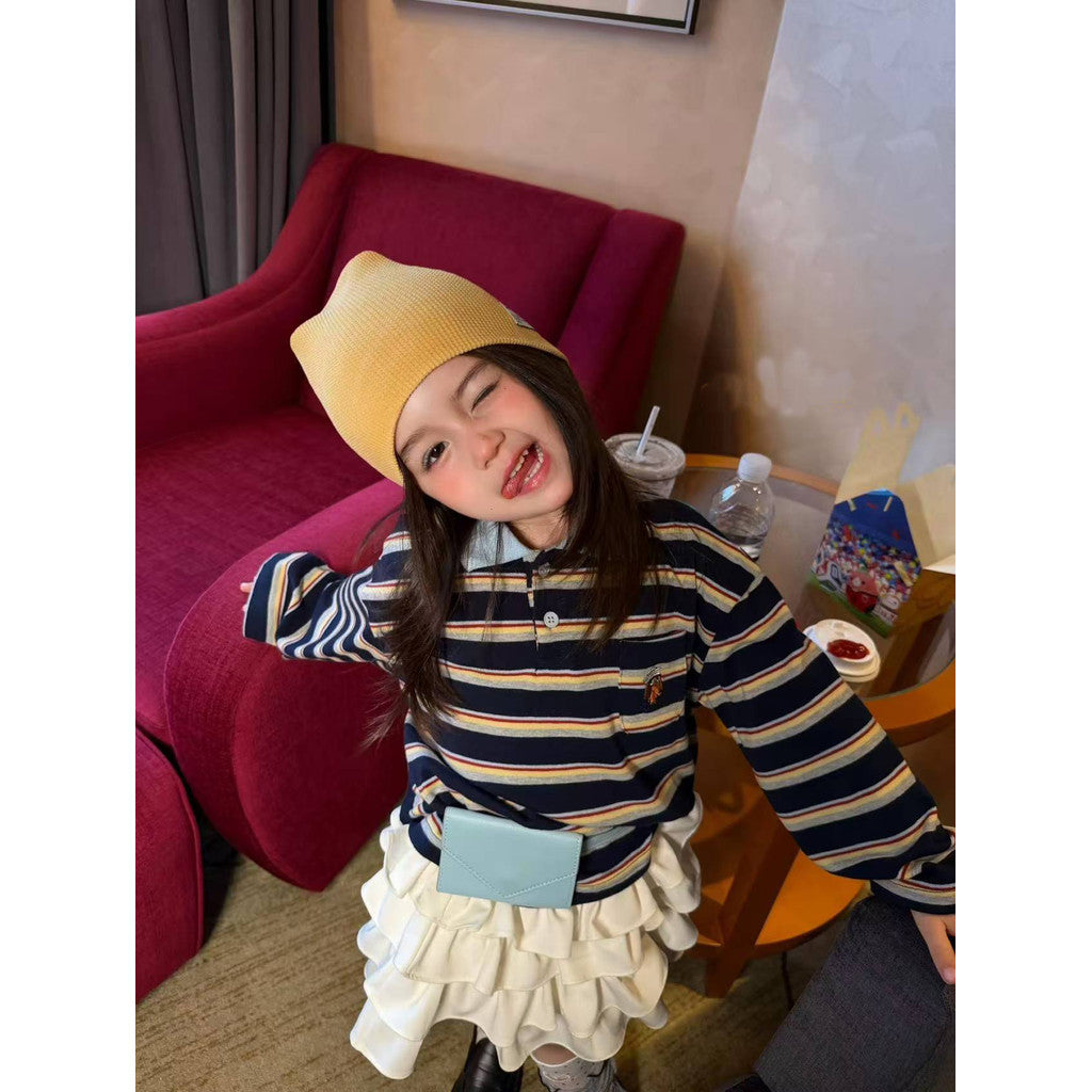IRIS KIDS Sunny Stripe Shirt — kids striped long-sleeve top, product photo 6 of 7
