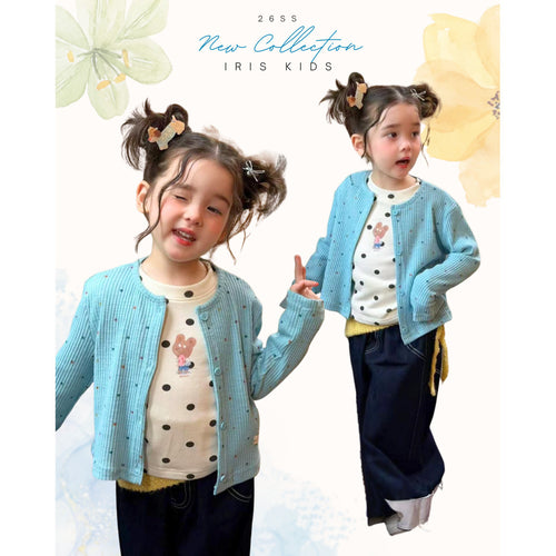 IRIS KIDS Blueberry Sky Set — girls cardigan and shirt outfit, product photo 1 of 8