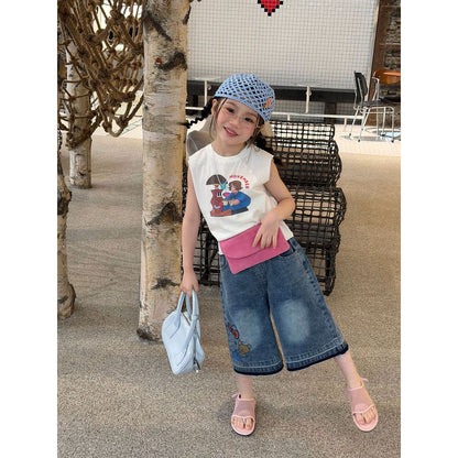 IRIS KIDS Vintage Café Tank — girls sleeveless top, product photo 8 of 11