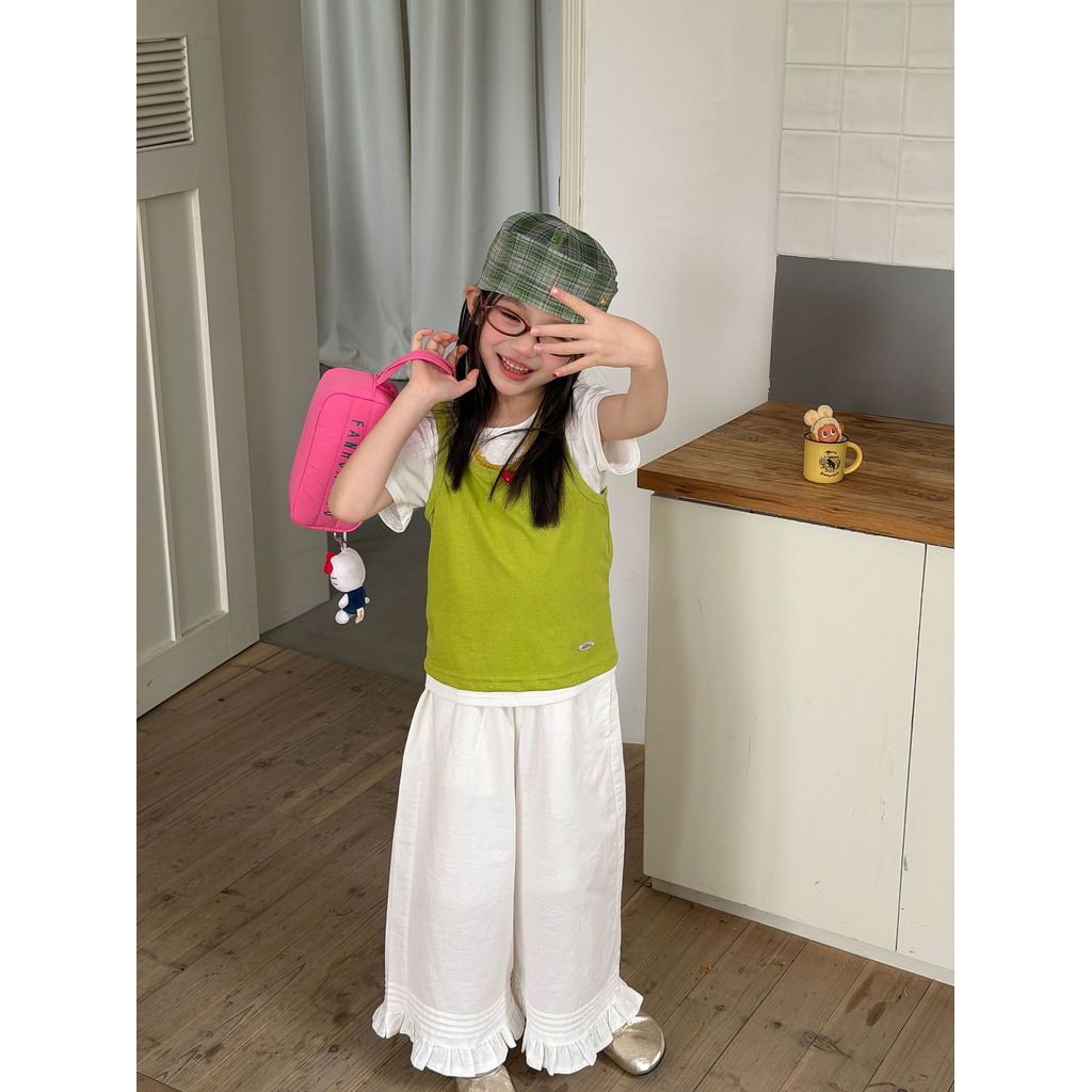 IRIS KIDS Green Picnic Set — kids shirt and pants outfit, product photo 7 of 11