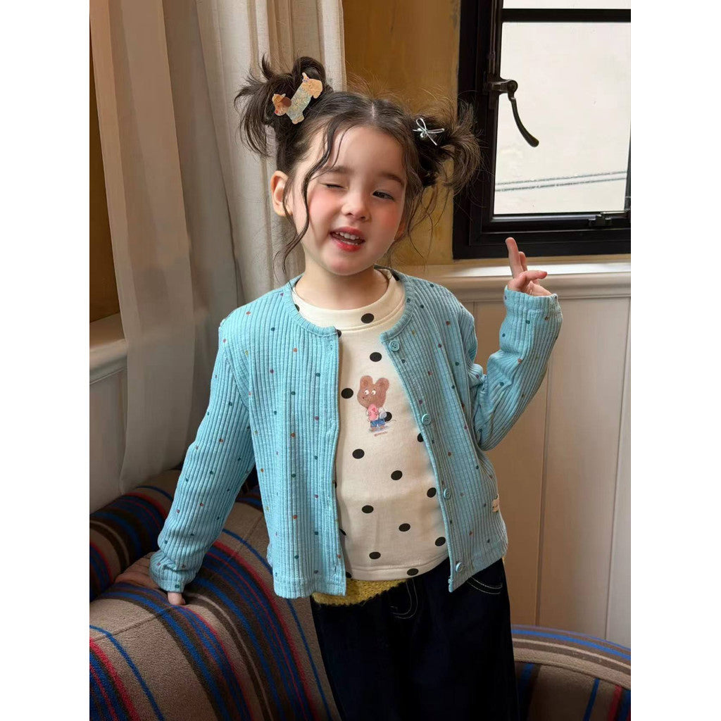 IRIS KIDS Blueberry Sky Set — girls cardigan and shirt outfit, product photo 2 of 8