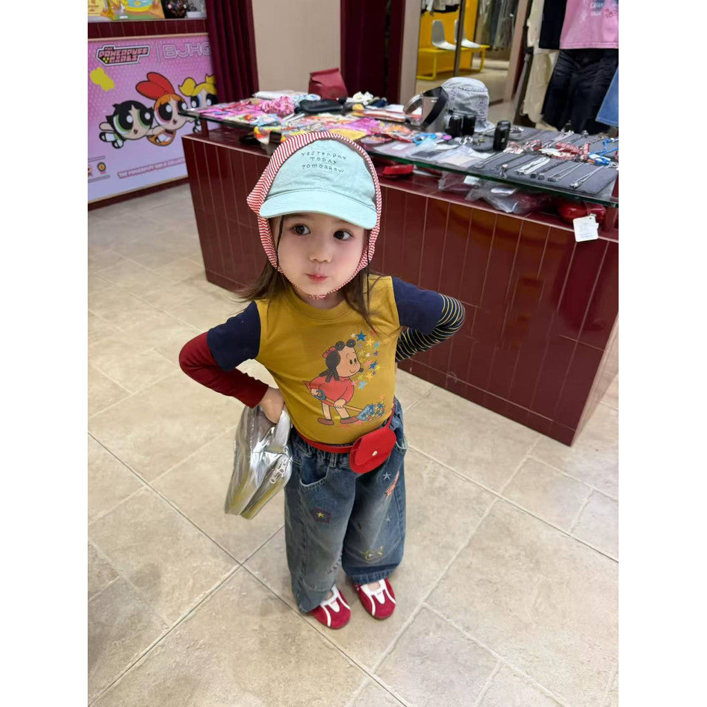 IRIS KIDS Twinkle Denim Set — kids cartoon-print shirt and jeans set, product photo 6 of 9