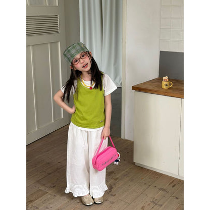 IRIS KIDS Green Picnic Set — kids shirt and pants outfit, product photo 4 of 11