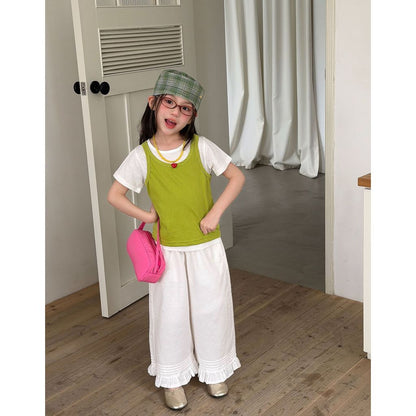 IRIS KIDS Green Picnic Set — kids shirt and pants outfit, product photo 3 of 11