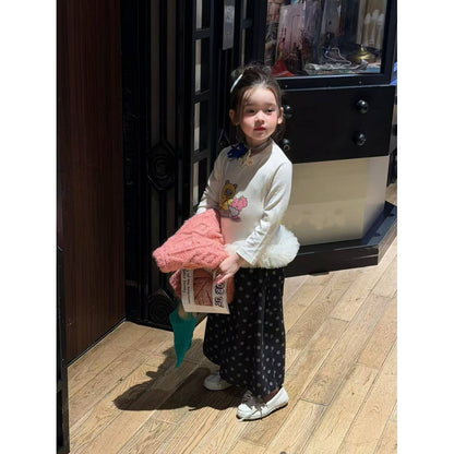 IRIS KIDS Blooming Girl Set — girls ruffle top and polka dot pants, product photo 6 of 8