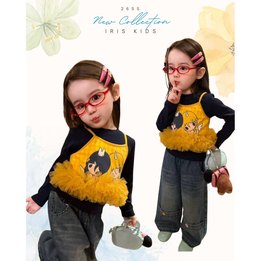IRIS KIDS Mini Denim Muse — kids vest, shirt and denim pants set, product photo 1 of 9