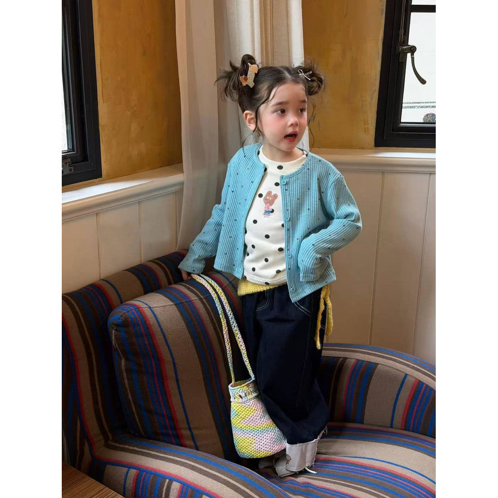 IRIS KIDS Blueberry Sky Set — girls cardigan and shirt outfit, product photo 4 of 8