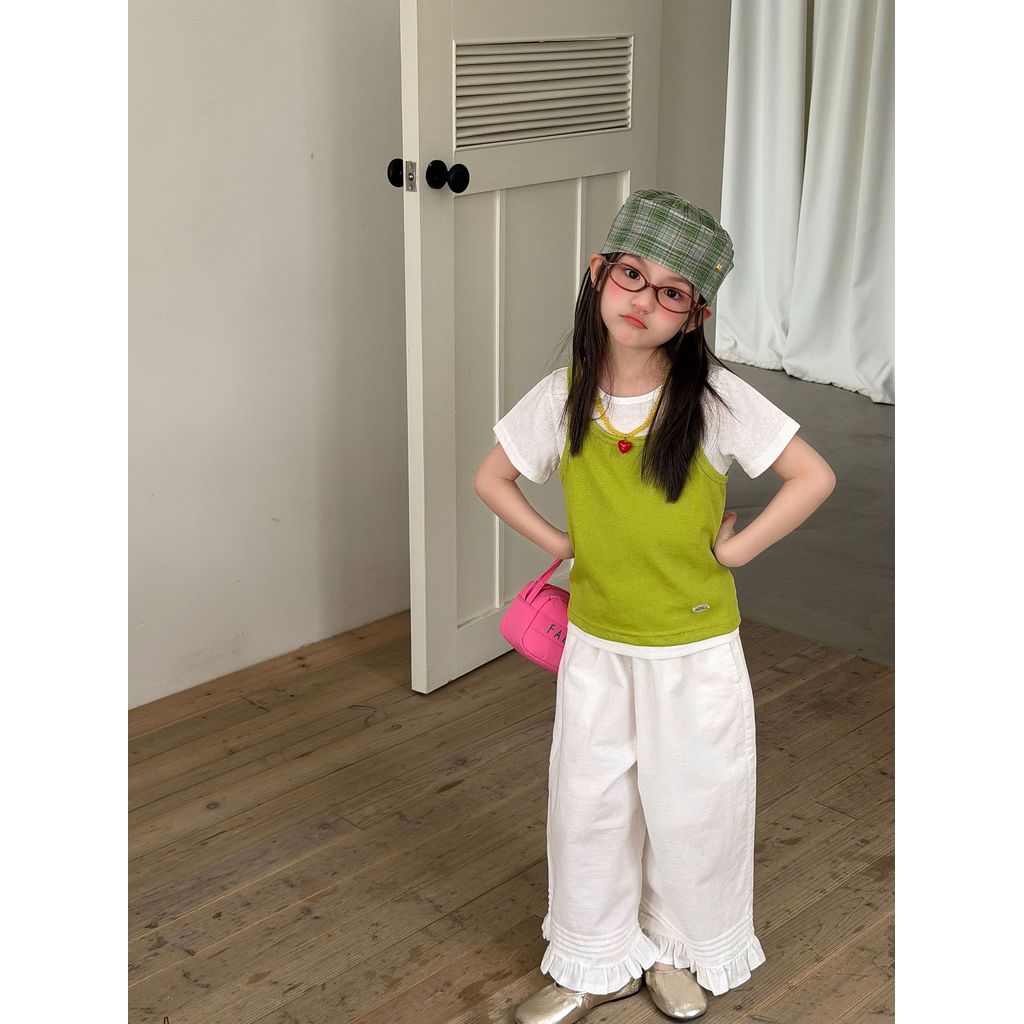 IRIS KIDS Green Picnic Set — kids shirt and pants outfit, product photo 8 of 11