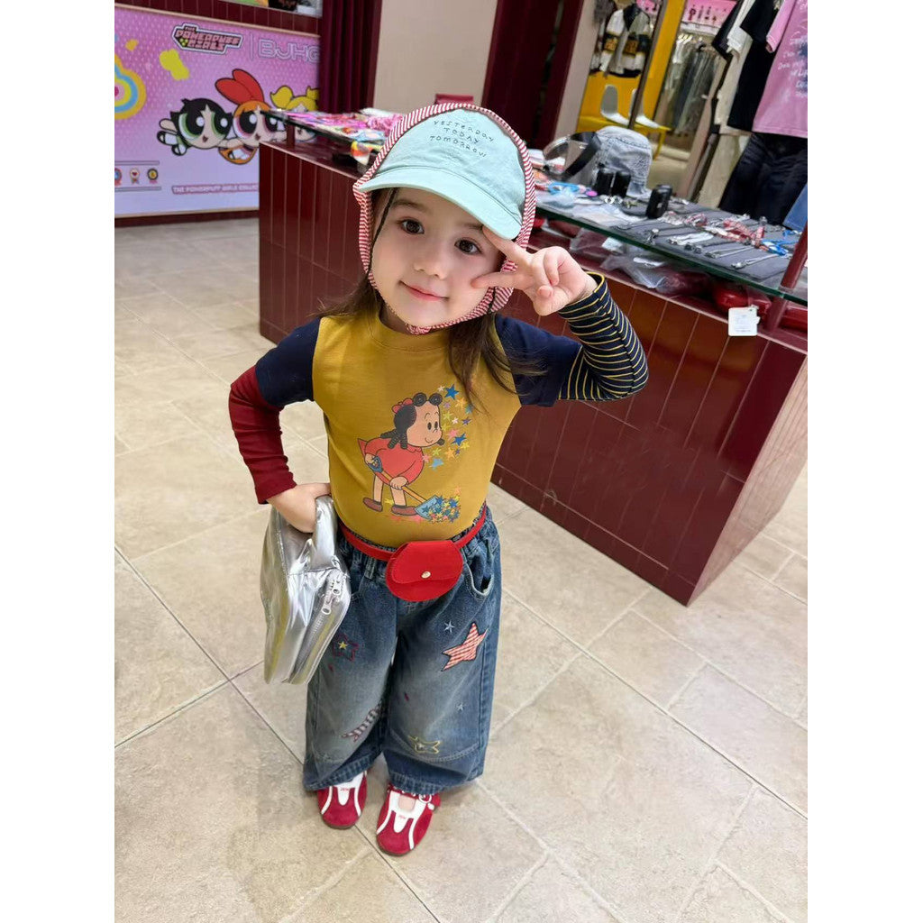 IRIS KIDS Twinkle Denim Set — kids cartoon-print shirt and jeans set, product photo 3 of 9
