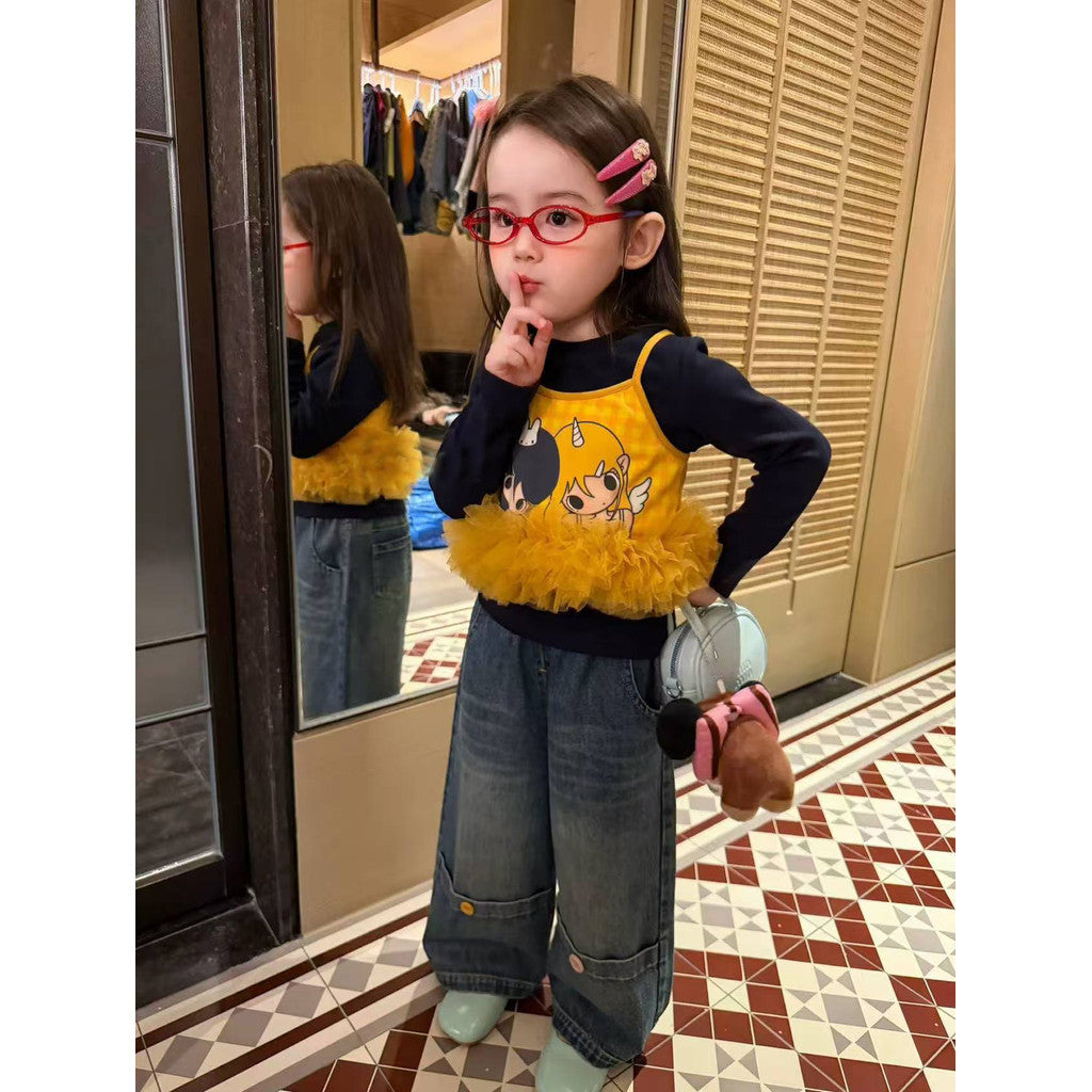 IRIS KIDS Mini Denim Muse — kids vest, shirt and denim pants set, product photo 5 of 9