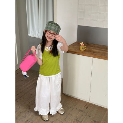 IRIS KIDS Green Picnic Set — kids shirt and pants outfit, product photo 5 of 11