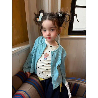 IRIS KIDS Blueberry Sky Set — girls cardigan and shirt outfit, product photo 6 of 8