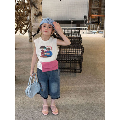 IRIS KIDS Vintage Café Tank — girls sleeveless top, product photo 2 of 11