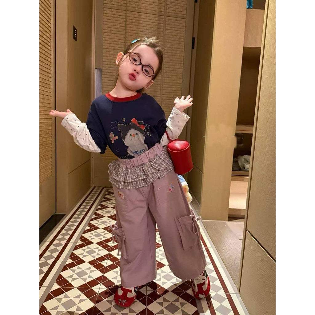 IRIS KIDS Mini Fashion Set — kids layered top and cargo pants, product photo 2 of 8