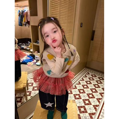 IRIS KIDS Candy Heart Set — kids heart-print top with pants or skirt, product photo 3 of 5