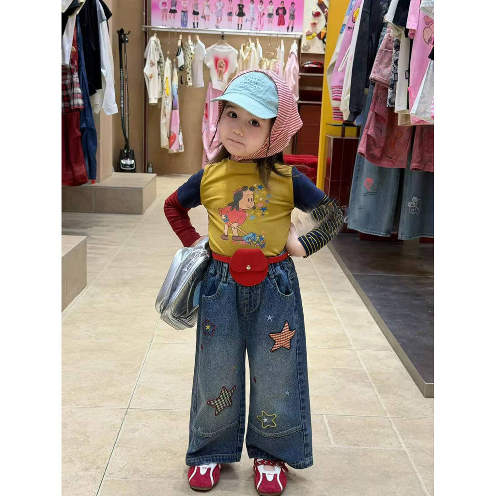 IRIS KIDS Twinkle Denim Set — kids cartoon-print shirt and jeans set, product photo 5 of 9