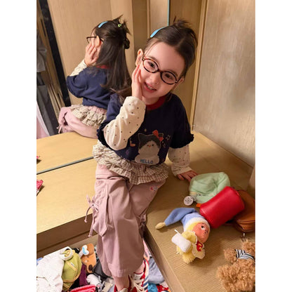 IRIS KIDS Mini Fashion Set — kids layered top and cargo pants, product photo 3 of 8