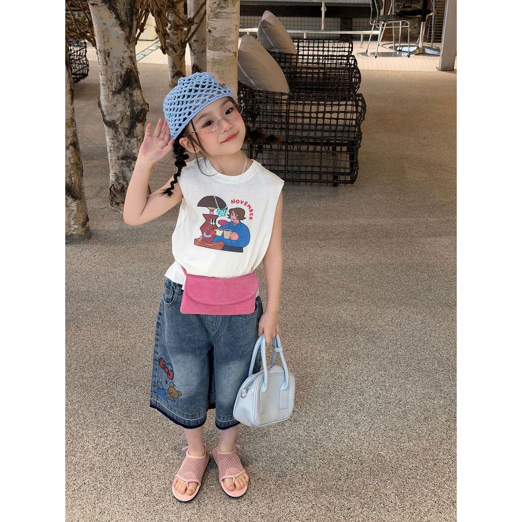 IRIS KIDS Vintage Café Tank — girls sleeveless top, product photo 4 of 11
