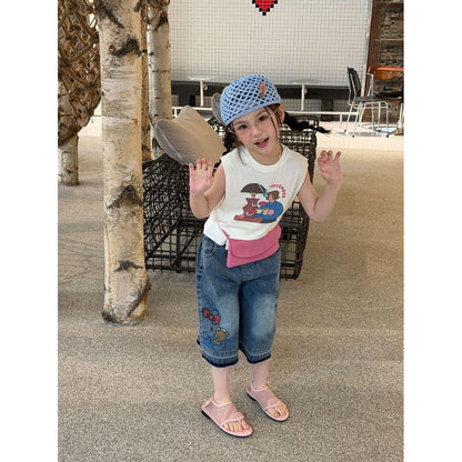 IRIS KIDS Vintage Café Tank — girls sleeveless top, product photo 6 of 11