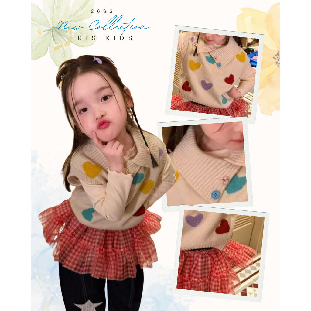 IRIS KIDS Candy Heart Set — kids heart-print top with pants or skirt, product photo 1 of 5