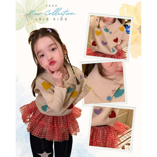 IRIS KIDS Candy Heart Set — kids heart-print top with pants or skirt, product photo 1 of 5
