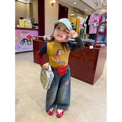 IRIS KIDS Twinkle Denim Set — kids cartoon-print shirt and jeans set, product photo 7 of 9