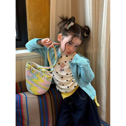 IRIS KIDS Blueberry Sky Set — girls cardigan and shirt outfit, product photo 5 of 8