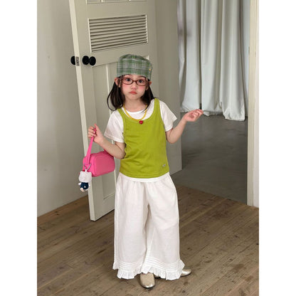IRIS KIDS Green Picnic Set — kids shirt and pants outfit, product photo 2 of 11