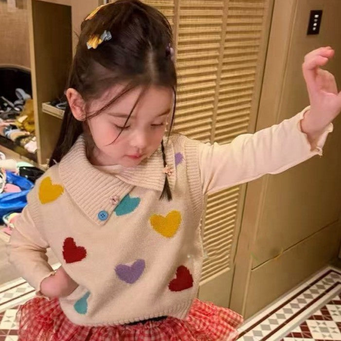 IRIS KIDS Candy Heart Set — kids heart-print top with pants or skirt, product photo 4 of 5