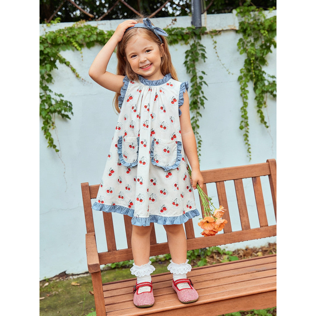 IRIS KIDS Cherry Cute Dress — girls cherry-print dress, product photo 7 of 9