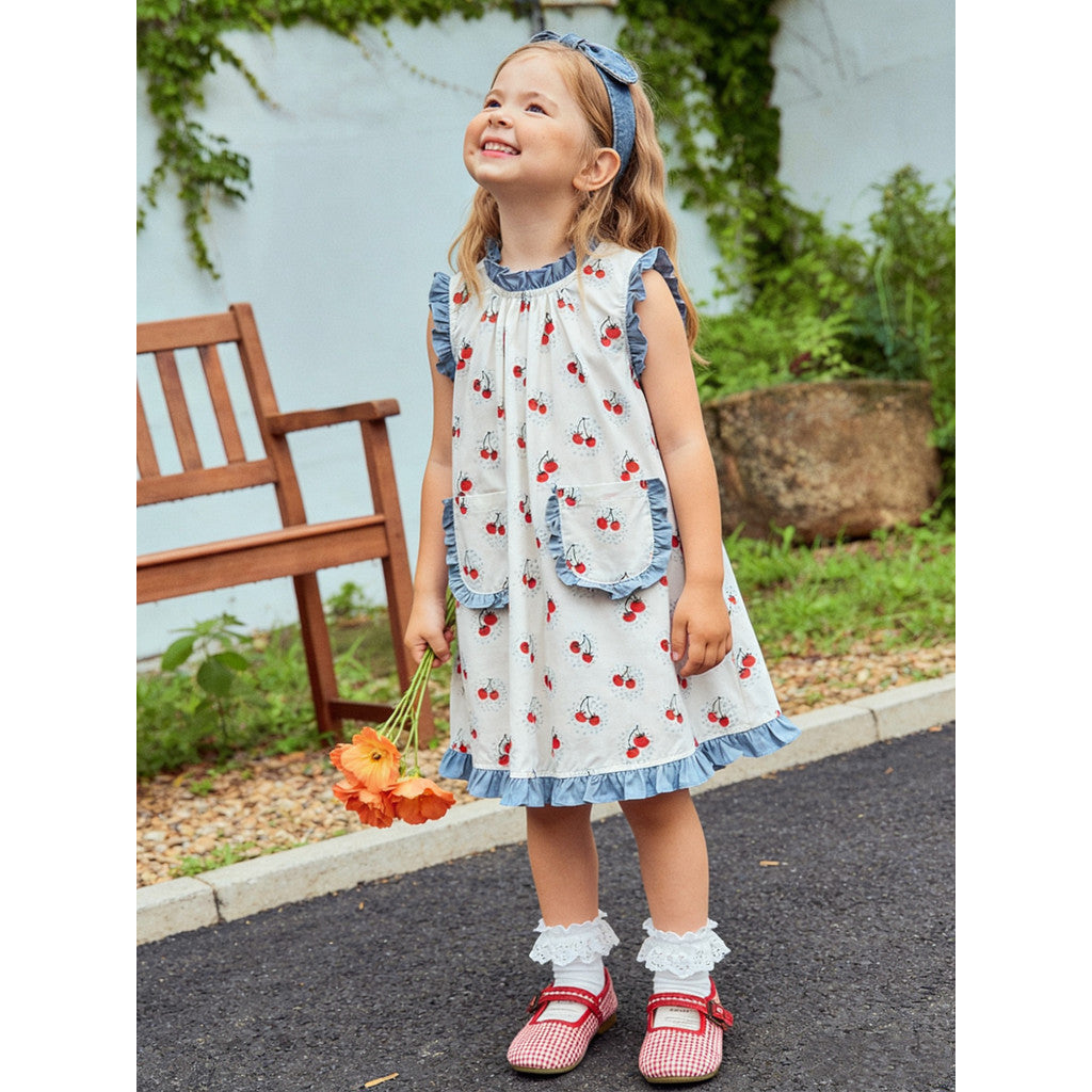 IRIS KIDS Cherry Cute Dress — girls cherry-print dress, product photo 3 of 9