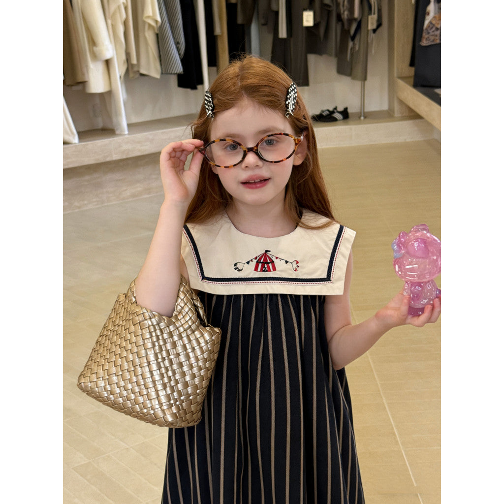 IRIS KIDS Little Sailor Chic — girls striped sailor dress, product photo 2 of 10