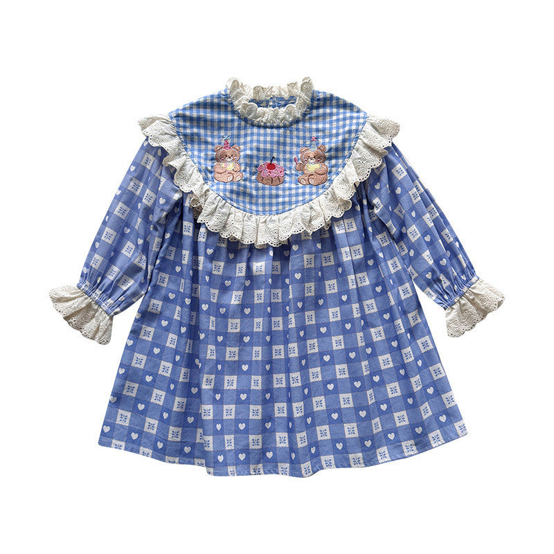 IRIS KIDS Misty Blue Teddy Dress — kids dress in dusty blue, product photo 10 of 10