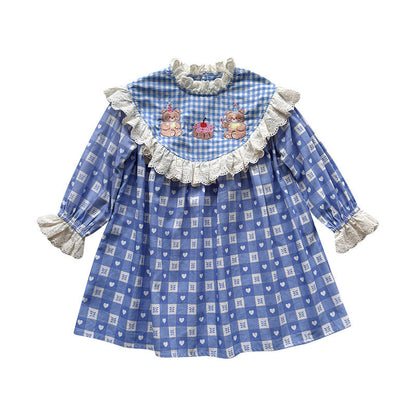 IRIS KIDS Misty Blue Teddy Dress — kids dress in dusty blue, product photo 10 of 10