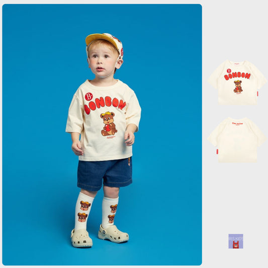 IRIS KIDS Bear Bonbon T-Shirt — kids bear print tee, product photo 1 of 8