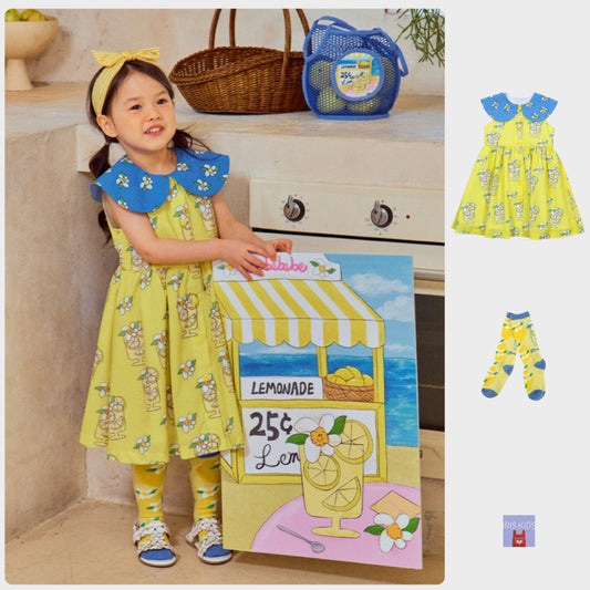 IRIS KIDS Lemon Blossom Dress & Socks Set — girls lemon-print dress, product photo 1 of 11