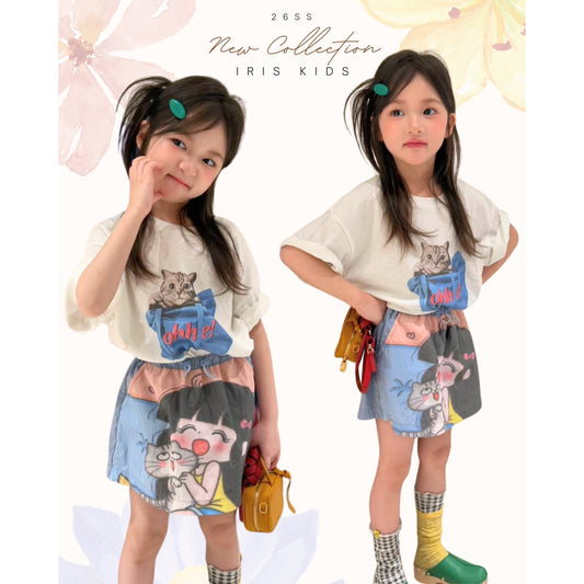 IRIS KIDS Mini Cat Lover Set — kids shirt and skirt outfit, product photo 1 of 10