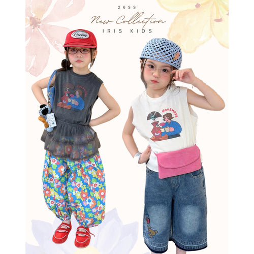 IRIS KIDS Vintage Café Tank — girls sleeveless top, product photo 1 of 11