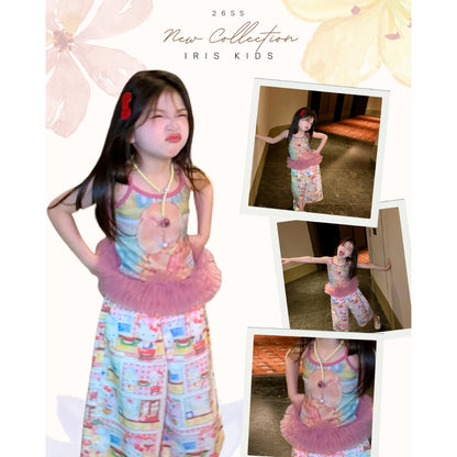 IRIS KIDS Cute Cartoon Set — kids pink top and printed pants, product photo 1 of 10