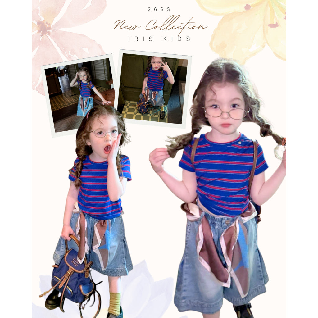 IRIS KIDS Candy Stripe Set — kids striped tee and jeans, product photo 1 of 10